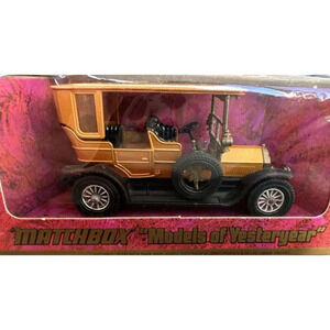 LESNEY MATCHBOX VERY RARE YESTERYEAR Y5 GOLD 1907 PEUGEOT Amber  1973 In Box